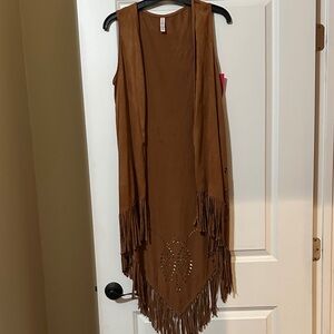 Xhilaration Suede cardigan/vest 49” long